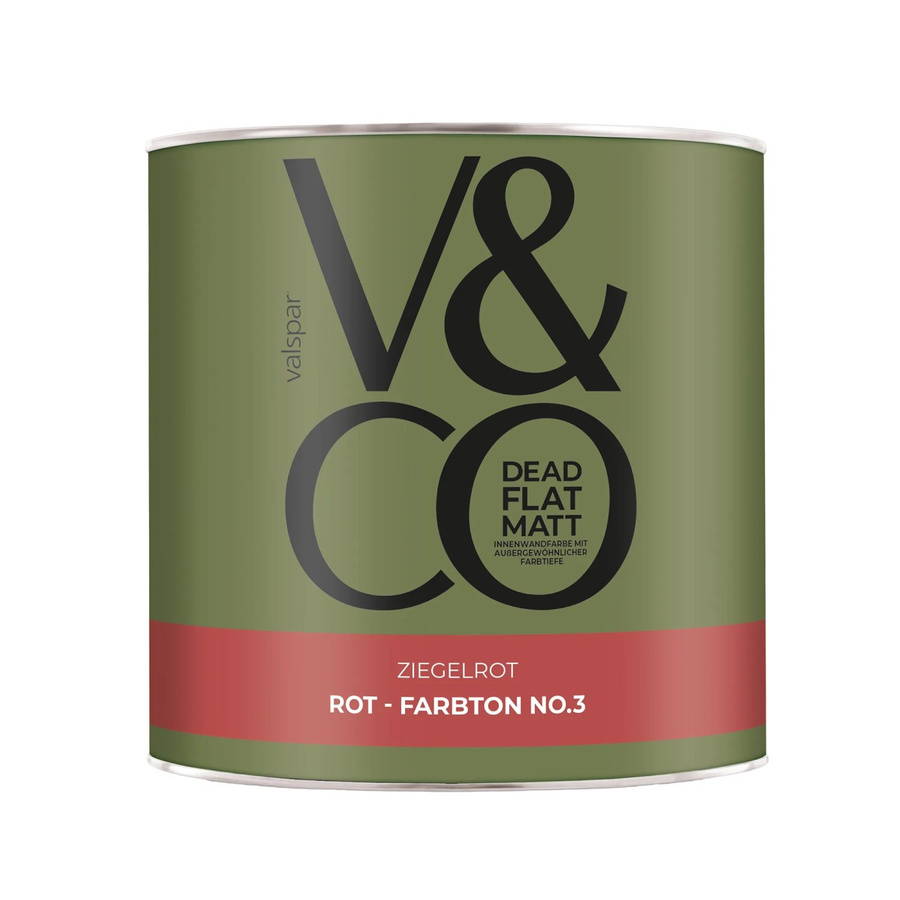 V&CO Premium-Innenfarbe Dead Flat Matt in Ziegelrot, 2,5 l - Bild 2