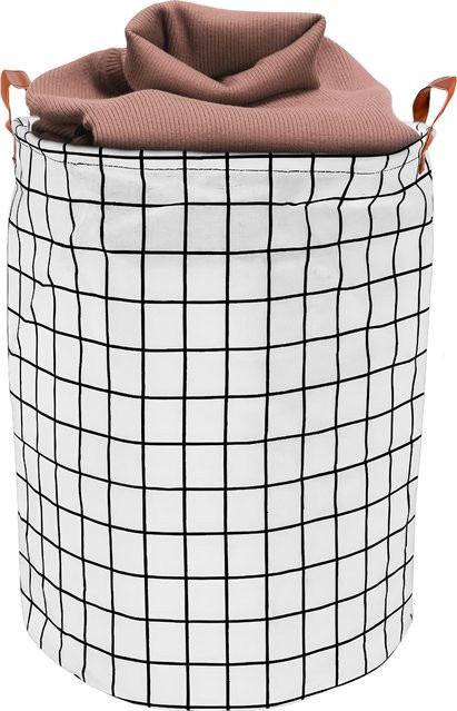 Stoffaufbewahrungskorb mit Griff in Weiß für Babykleidung und Kleinigkeiten, B/T/H: 50,0 x 40,0 x 0,0 cm - Bild 1