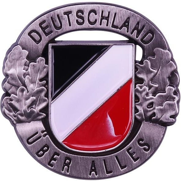 Brosche Deutschland Flagge Eiche Blätter, grau, Herren - Bild 1