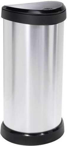 Curver DECO Bin Mülleimer mit Touch-Funktion, Silber/Schwarz, Volumen: 40 l, B/T/H: 33,5 x 28,5 x 68,5 cm - Bild 1