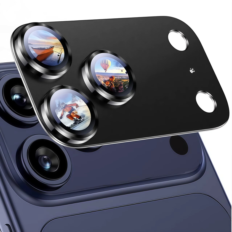 Kameraobjektivschutz für Apple iPhone 17 Pro Max aus Metall-Aluminiumlegierung und gehärtetem Glas in Schwarz-Titan - Bild 3