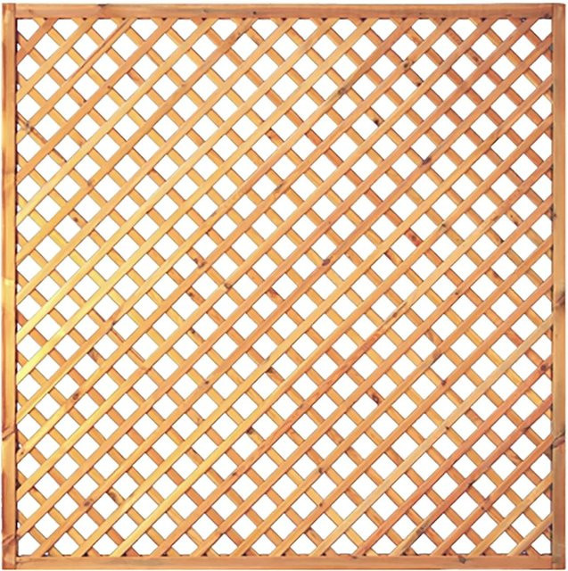 Tetzner und Jentzsch Diagonal Rankzaun 6x6 aus Holz in Braun, Höhe: 180 cm, Breite: 180 cm - Bild 1