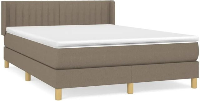 vidaXL Boxspringbett mit Matratze Hybrid-Design in Taupe und Beige, B/T/H: 140 x 200 cm - Bild 1