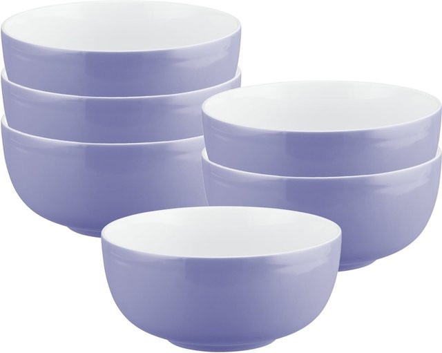 Seltmann Weiden Müslischalen Liberty Pure Colors Keramik Lila 6er Set Durchmesser: 15 cm - Bild 1