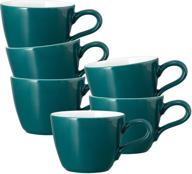 Seltmann Weiden Espressotassen Life Fashion aus Keramik, Petrol, 6er Set, 90 ml pro Tasse - Bild 1