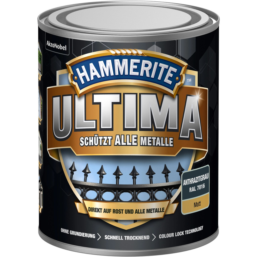 Hammerite Ultima Premium Metall-Schutzlack matt Anthrazitgrau 750 ml - Bild 2