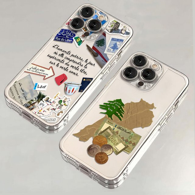 Transparente Handyhülle mit Libanon-Kultur-Design für iPhone 11 bis iPhone 17 Pro Max und Mini Modelle - Bild 1