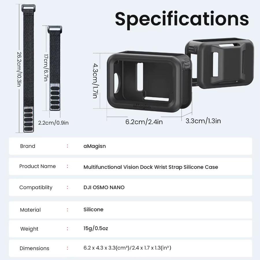aMagisn Multifunktions-Erweiterungsband für DJI OSMO Nano mit Schutzhülle und Bildübertragungs-Funktion, Schwarz - Bild 6