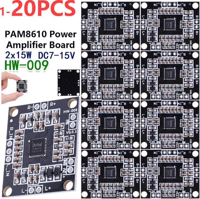 PAM8610 Digitaler Audio-Leistungsverstärker Modul 2x15W Klasse D Zweikanal-Stereo in Schwarz - Bild 1