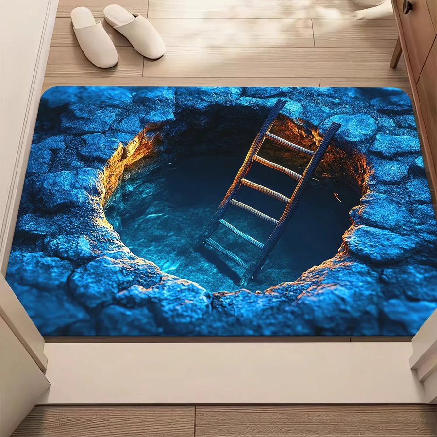 VIKAMA 2D-Fußmatte mit Boden-Crack-Illusion als Eingangsteppich für Innen und Außen, rechteckig, B: 60,0 cm, T: 40,0 cm - Bild 1