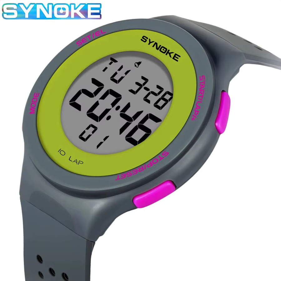 SYNOKE Digitaluhr, Chronograph, Schwarz, Kunststoff, Silikon, Herren - Bild 4