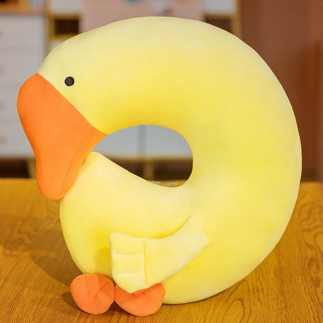 Niedliches U-Form Plüschtier Nackenkissen in Gans- oder Entenoptik für Kinder, Breite: 35 cm - Bild 1