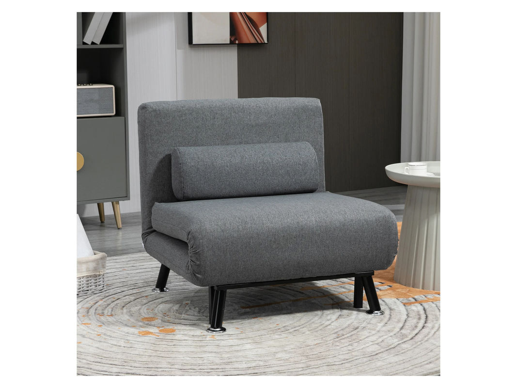 HOMCOM Schlafsessel mit Bettfunktion und verstellbarer Rückenlehne, Grau, B/T/H: 75 x 70 x 75 cm - Bild 2