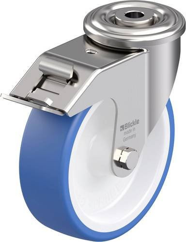 Blickle LEXR-POTHS 125G-FI Edelstahl-Lenkrolle in Blau-Weiß mit 125 mm Rad-Durchmesser und 150 kg Tragfähigkeit - Bild 1