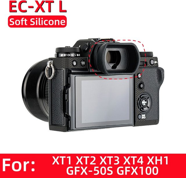 Fujifilm Weicher Gummi-Okularschutz EC-XT L XTL in Schwarz für Fuji X-T1 X-T2 X-T3 XT4 XH1 X-T4 GFX-50S GFX100 Kamera-Zubehör - Bild 1