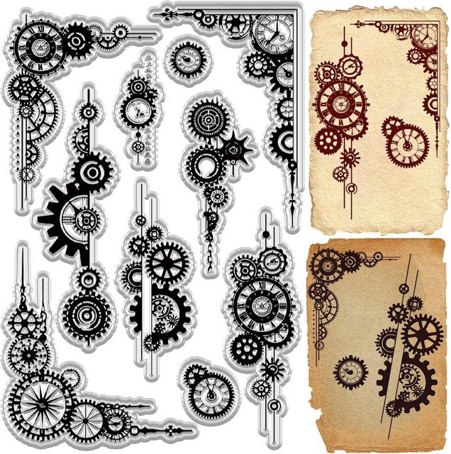 Gear Clear Stamps Uhren transparente Stempel für Journaling, Scrapbooking und DIY-Dekoration - Bild 1