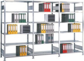 Schulte Grundregal Büro-Schraubregal MULTIplus150 aus Metall in Silber mit 5 Fachböden, B/H/T: 180 x 100 x 60 cm - Bild 1