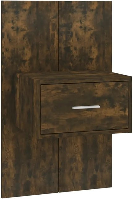 vidaXL Wand-Nachttisch Modell 3 aus Holzwerkstoff in Räuchereiche, Braun, B/T/H: 32,5 x 32,5 x 80,0 cm - Bild 1
