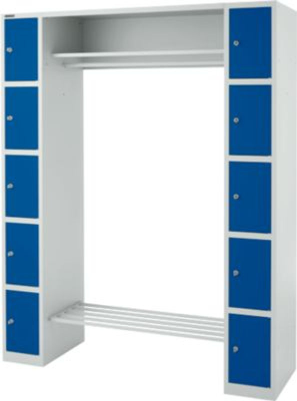 Schäfer Shop Select Schließfachgarderobe mit Hutablage und Kleiderstange, B/T/H: 156,5 x 50,0 x 195,0 cm, lichtgrau/enzianblau - Bild 2