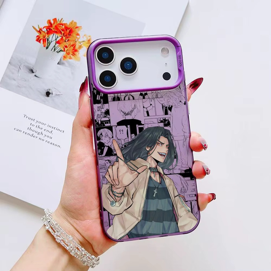 Anime K-Keisuke Baji Handyhülle für iPhone 17 16 15 14 13 12 11 Pro Max Air in Mehrfarbig mit Matt Laser Metallic Aurora Effekt - Bild 3