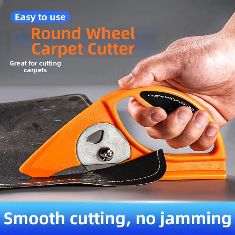 VIBRATITE Rollenschneider 45 mm in Orange mit ergonomischem Griff für Teppich, Leder, Tapeten und Pappe - Bild 2