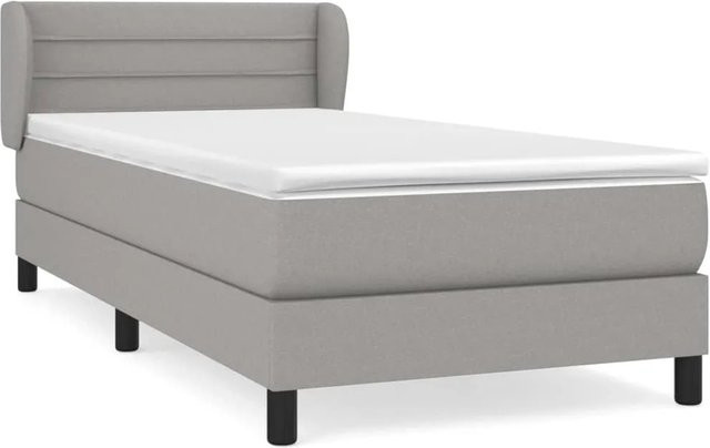 vidaXL Boxspringbett mit Matratze Hybrid-Design in Hellgrau, B/T/H: 80 x 200 cm - Bild 1