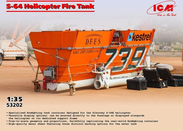 ICM S-64 Helicopter Fire Tank, Fahrzeug, Feuerwehr, Orange - Bild 1