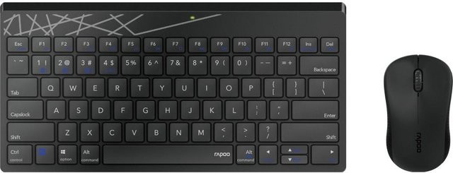 Rapoo 8000M Kabelloses Tastatur-und-Maus-Set mit Bluetooth und 2.4 GHz in Schwarz (QWERTZ DE) - Bild 2