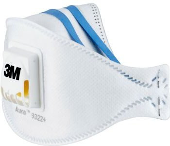 3M Aura Cool Flow 9322+ Atemschutzmaske FFP2 mit Ventil, weiß, 2 Stück - Bild 1
