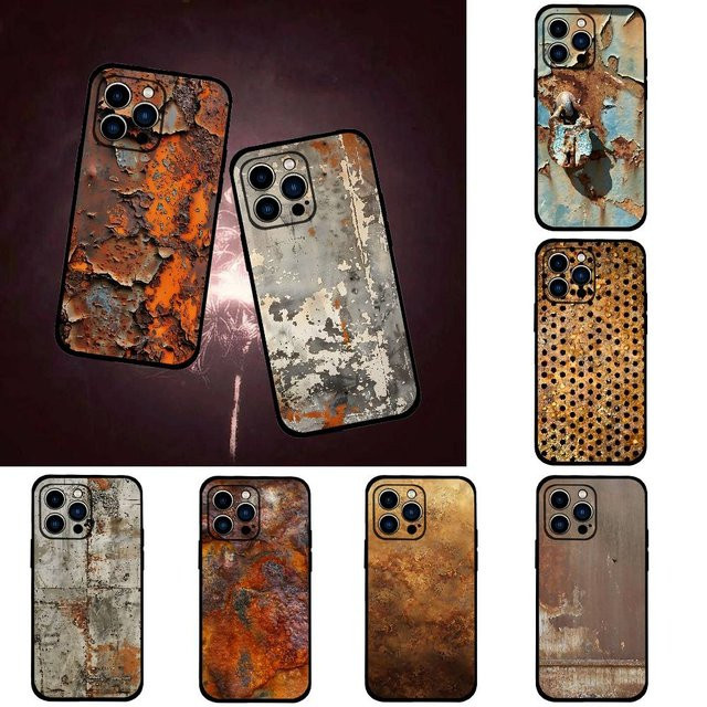 Handyhülle im Retro-Industriestil für iPhone 11 bis iPhone 17 Pro Max Plus, weiche TPU-Hülle, Farbe: Braun - Bild 1