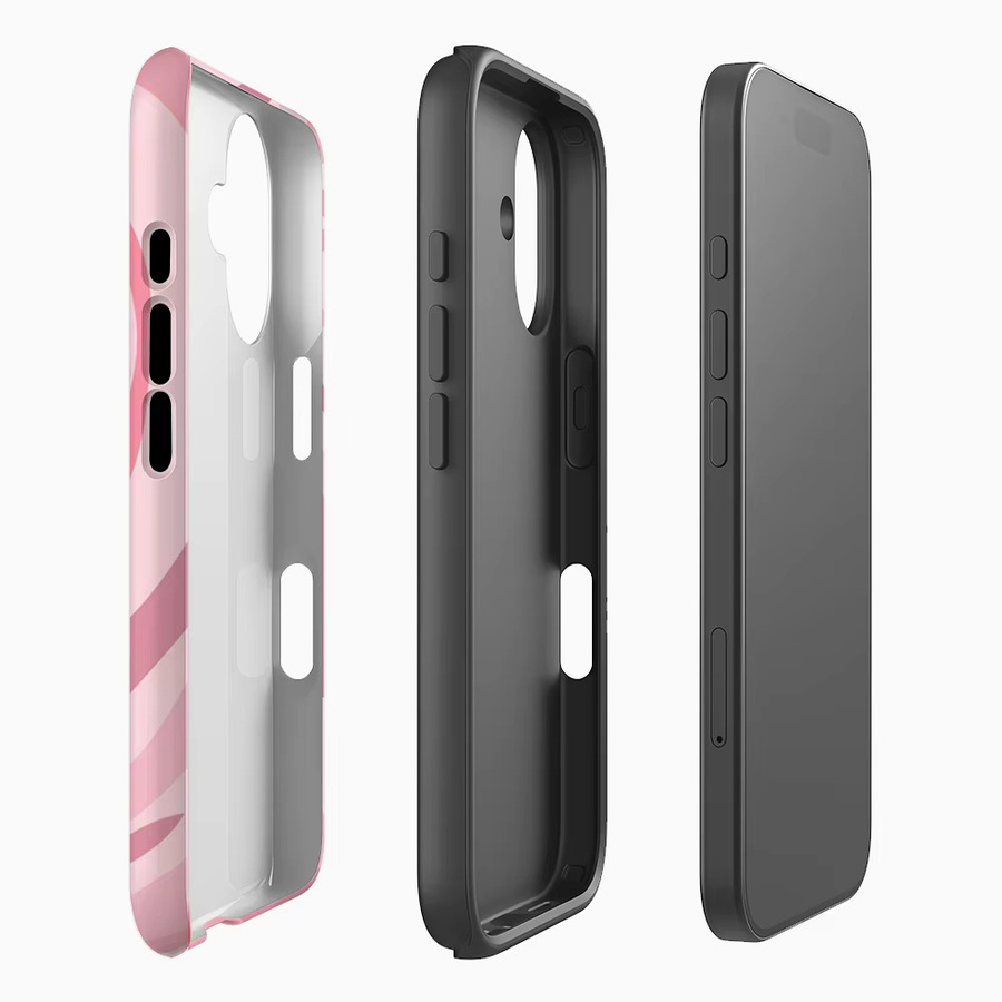 Handyhülle in Pastellrosa mit Rosenmuster für Apple iPhone 11 bis iPhone 17 Pro Max Plus mit doppelschichtiger Rückseite - Bild 2