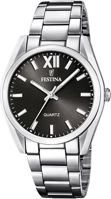 Festina Armbanduhr, Quarz, Edelstahl, Schwarz, 36 mm, Damen - Bild 1
