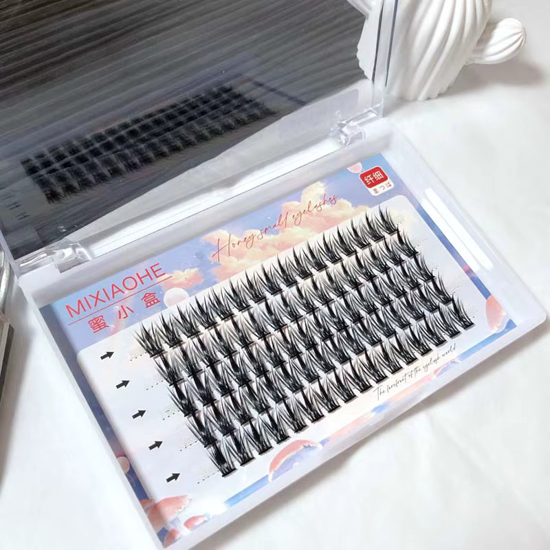 Mixiaohe Segmentierte Weizenklaustern-Wimpern, 80 Bündel, Lockig - Bild 3