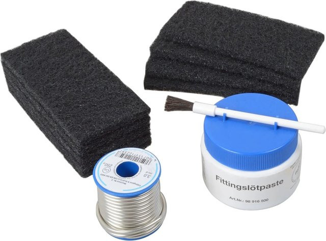 Kirchhoff Lötset in Schwarz und Multicolour inklusive Anleitung mit Weichlot, Lötpaste, Reinigungsvlies und Lötfibel - Bild 1
