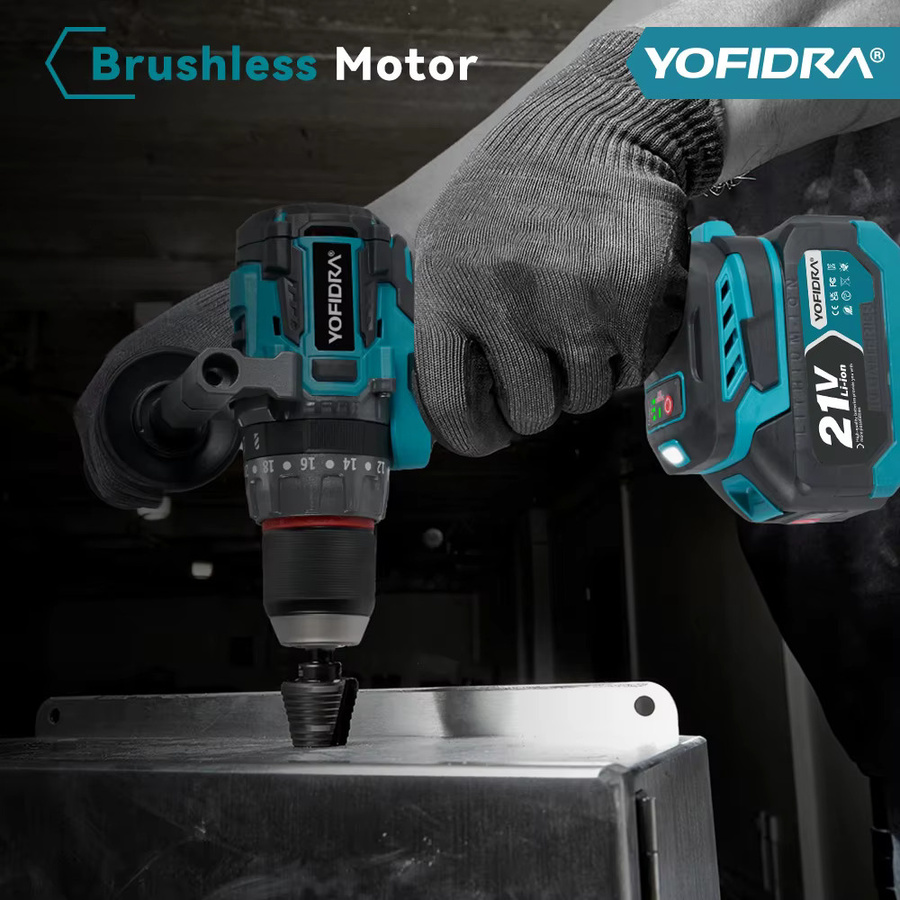 YOFIDRA Bürstenloser elektrischer Bohrschrauber mit 700 N.m Drehmoment und 13 mm Spannweite, kompatibel mit Makita LXT Akkus - Bild 5
