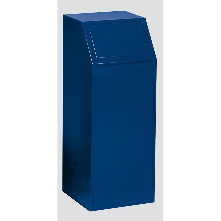 PROREGAL Wertstoffsammler aus verzinktem Stahl mit selbstschließender Einwurfklappe, Blau, H x B x T: 100 x 40 x 40 cm - Bild 2