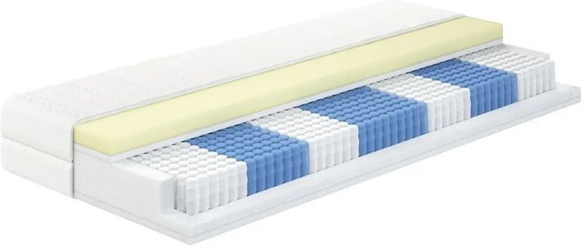 AM Qualitätsmatratzen Visco-Taschenfederkernmatratze mit 1000 Federn, Weiß, B/T: 200 x 200 cm, H: 24 cm, Härtegrad H3 - Bild 1