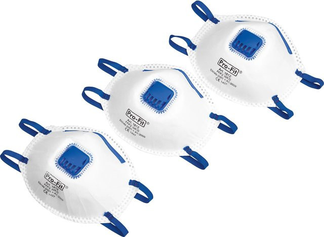 LUX-TOOLS FFP2 Ventilmaske nach EN 149, 3 Stück, Weiß - Bild 1
