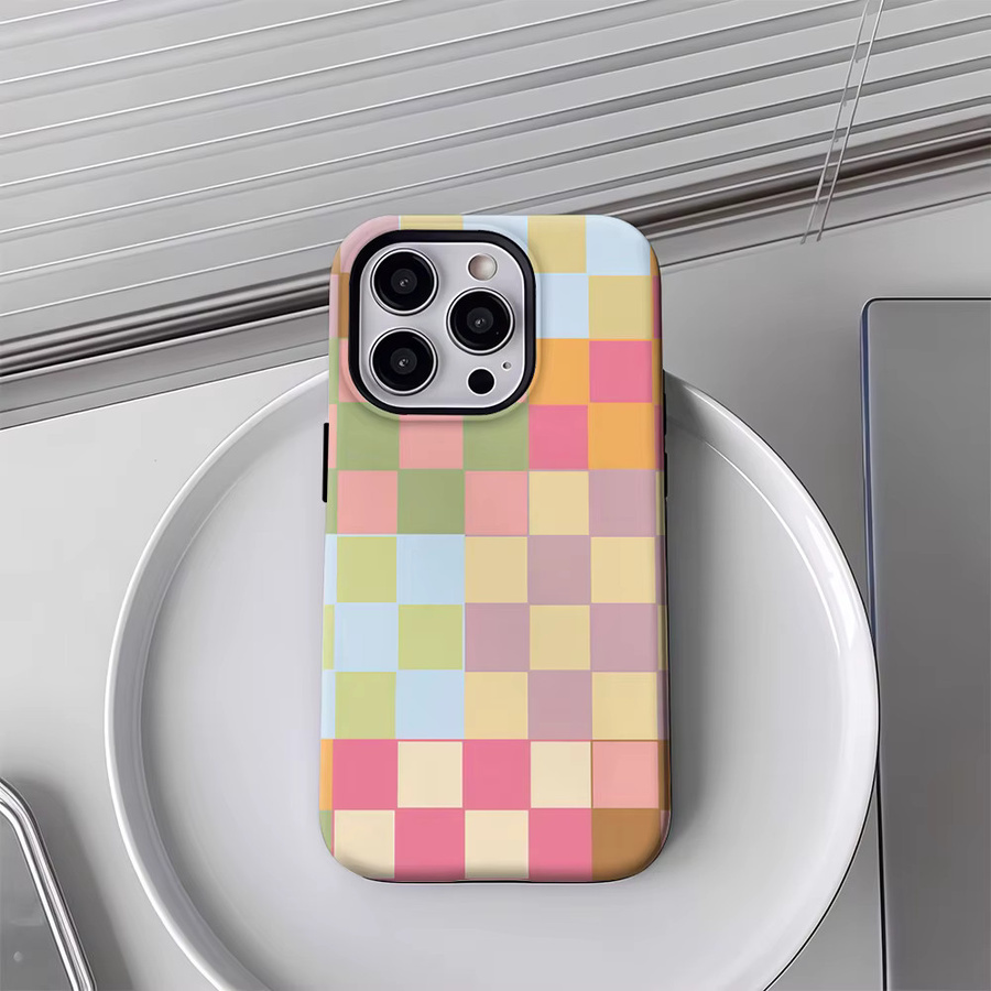 Potdemiel Candy Color Block Handyhülle für iPhone 17 16 15 14 13 Pro Max Plus mit Magnetfunktion, Multicolor, robuste Doppel-Schicht-Hülle - Bild 2