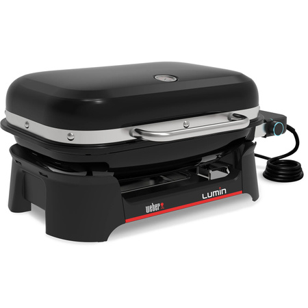 Weber LUMIN Elektrogrill mit Plancha-Einsatz in Schwarz