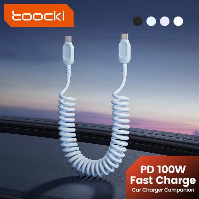 Toocki USB-C-Kabel mit 100 W Schnellladung, mehrfarbiges TPU-Typ-C-Datenkabel für iPhone 15, Apple MacBook, Xiaomi und LG G7 - Bild 1