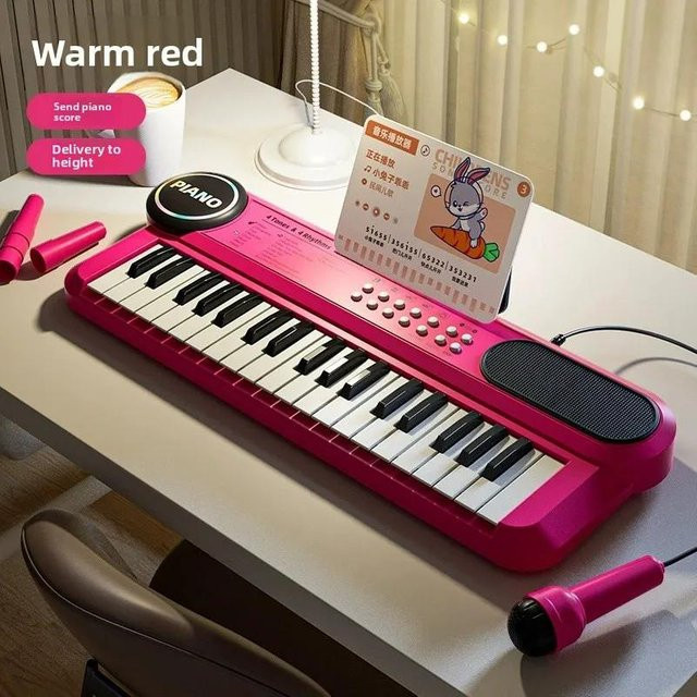 Binchi Outdoor Product Kinderklavier Tastatur, mit Mikrofon, rot, ab 6 Jahre - Bild 1