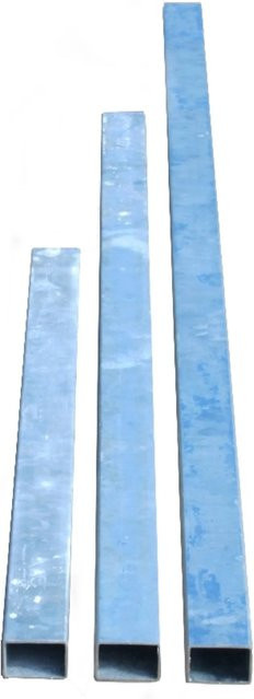 Gabiona Zaunpfosten aus Stahl als Verankerungselement für Gabionen, quadratisch, Silbergrau, Höhe: 75 cm, Breite: 4 cm, Tiefe: 6 cm - Bild 1