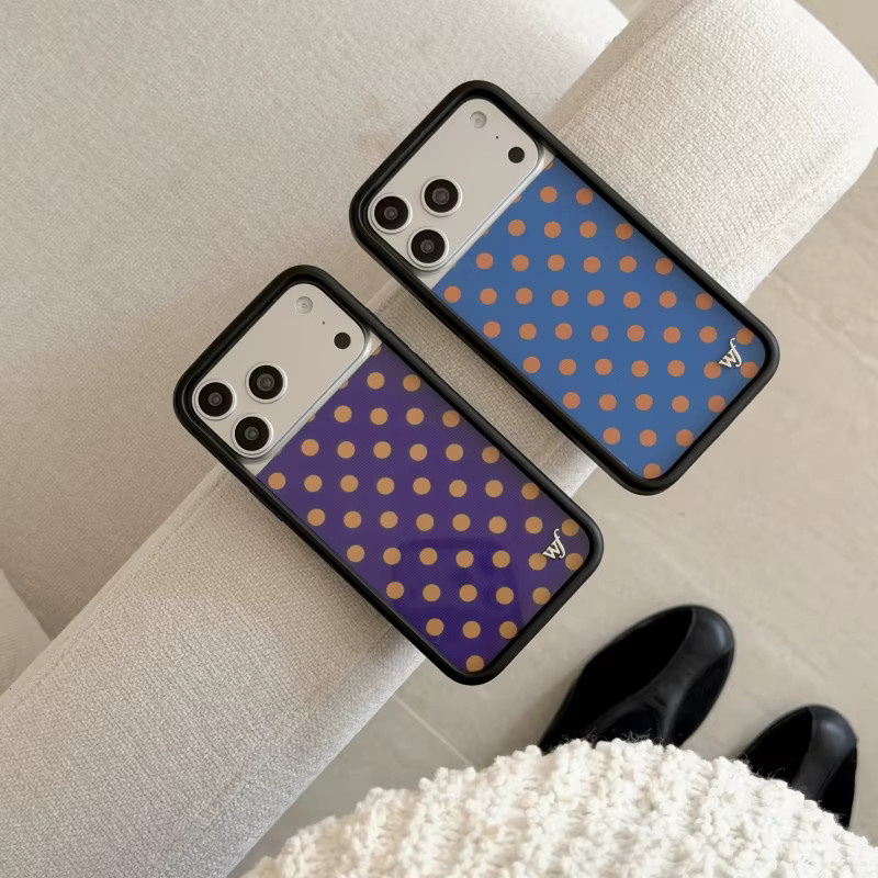 Wildflower Stars Fang Union Jack Handyhülle für iPhone 12 bis 17 Pro Max Plus Air in Multicolour mit Polka Dot und Welpen-Design - Bild 1