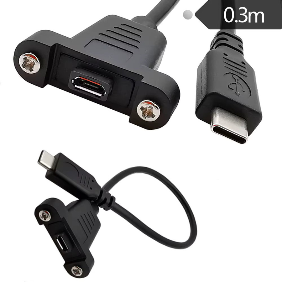 BSN USB 3.1 Typ-C auf Micro/Mini USB 2.0 5-Pin Datenkabel für Panelmontage, Schwarz, 0,3 m - Bild 3