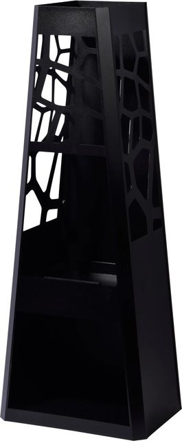 Dobar 35424 Gartenkamin XL aus Metall mit Stauraum in Schwarz, H x B x T: 124 x 48 x 30,5 cm - Bild 2