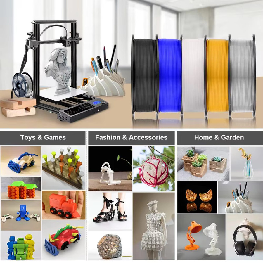 JAYO 3D-Druckerfilament Set mit 4 Rollen, Multicolour, Durchmesser: 1,75 mm, für FDM-Drucker - Bild 1