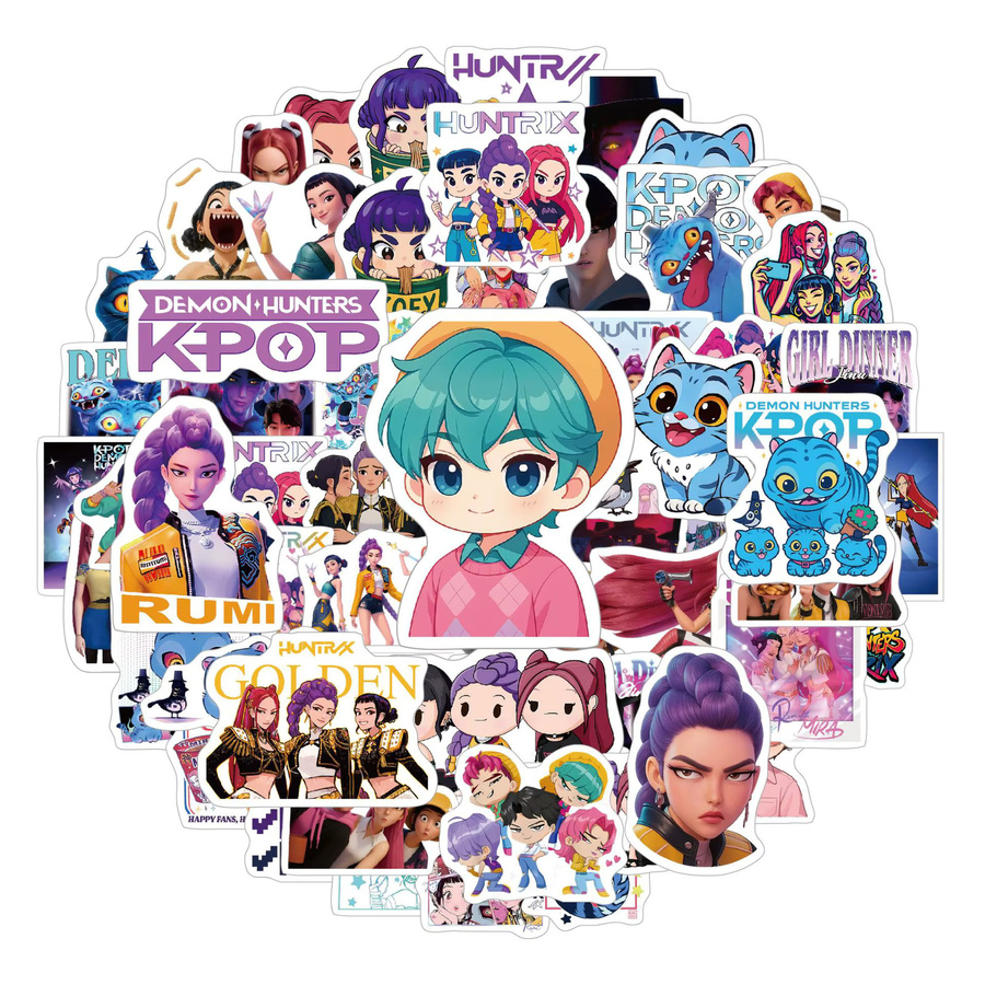 Bandai K-Pop Girlgroup-Themen-Aufkleber, wasserfeste, glänzende Cartoon-Aufkleber, 10/30/100 Stück - Bild 2
