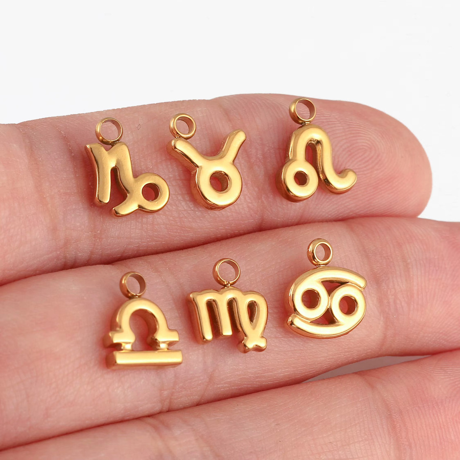 Sternzeichen-Charms Edelstahl, Gold, Unisex - Bild 2