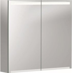 Geberit Spiegelschrank mit 2 Türen, LED-Beleuchtung, Sensor-Schalter und Rasierersteckdose, B/H/T: 75 x 70 x 15 cm - Bild 1